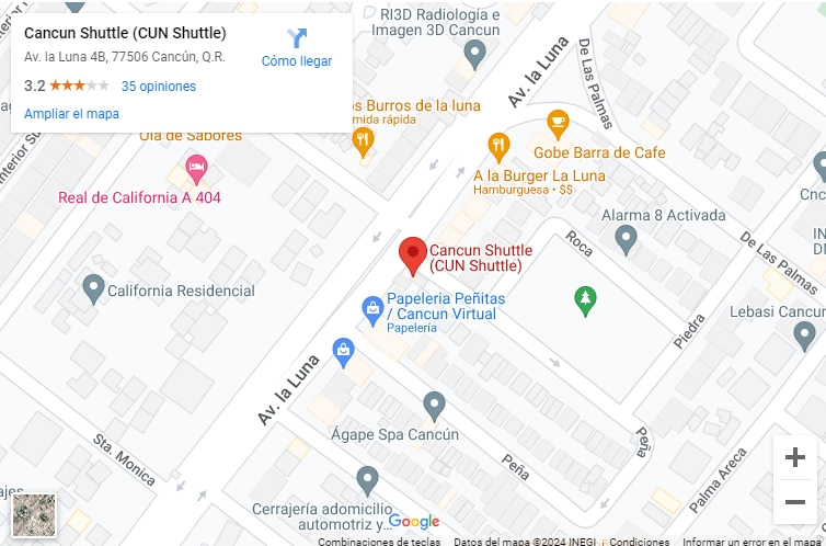 Playa del carmen shuttles Location Map
